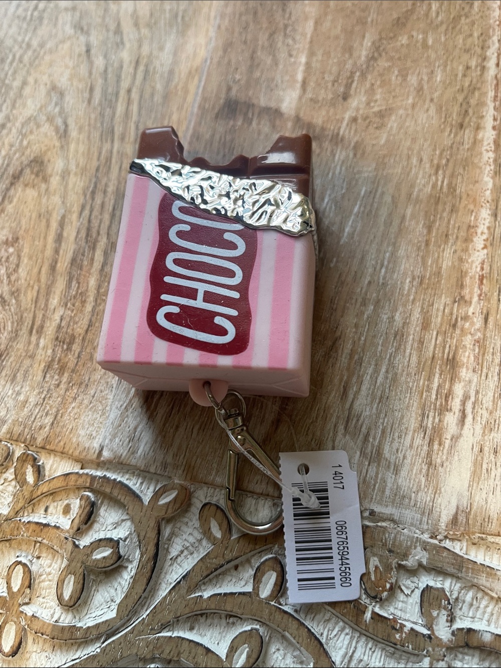 Bath & Body Works Pink Chocolate Bar Keychain Card Holder